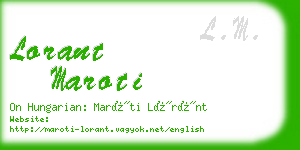 lorant maroti business card